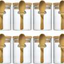 7.6 oz Airtight Mini Glass Jars with Bamboo Lids and Bamboo Spoons, Spice Jars Small Food Storage Containers for Kitchen, Bathroom, Home Decor Set of 8