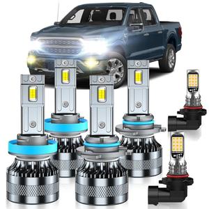 TLEVELCL Compatible with 2015-2023 Ford F150 Fog Light Bulbs, High/Low Beam Fog Light Bulbs, 600% Brightness, 6000K White and 3000K Yellow Combo, Pack of 6