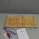 Cabinet Organizer Shelf, Kitchen Counter Storage, 2-Piece Set, Stackable Spice Rack, Metal and Wood (White and Natural Beige)