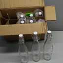 KITGLASCUP Clear Glass Bottle with Swinging Top for Airtight Lids, 16oz 8 Pack Beer Bottles with Flip Caps, Home Brewing and Fermentation Kombucha, Vanilla Extract, Beverage, Water, Kefir