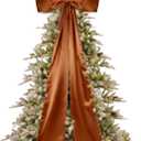 55.1x18.9 Inch Large Christmas Satin Bows Christmas Tree Topper Decorations Giant Xmas Tree Toppers Bows for Christmas Holiday Birthday Party Baby Shower Room Decoration (Brown)