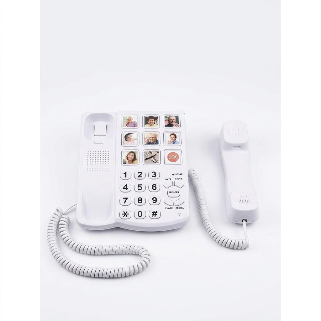 Excelltel Big Button Phone for Seniors, Corded Landline Telephone with Handsfree Function and 9 Groups of Memory, OneTouch Dialling, Suitable for People with Vision Disorders/Hearing Damage (EXLD858HF)