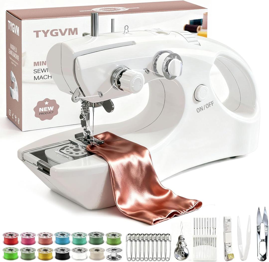 Portable Cordless Handheld Sewing Machine, 2 Modes for Two-Thread Stitching. Ideal Sewing Machine for Beginners. Mini for Home, Travel, DIY, Mending
