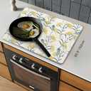 Stove Top Cover for Electric StoveChristmas Kitchen Decor Vintage Floral Plant Extra Thick Natural Rubber Glass Top Protector, Prevents Scratching, Expands Usable Space 28.5'' x 20.5''