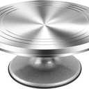 RFAQK 12 Inch Aluminum Alloy Revolving Cake Stand, Cake Turntable for Decorating Rotating Cake Stand for Cupcakes, Pastries and Cake Decorations