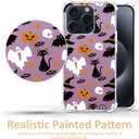 3 x Halloween Phone Case for iPhone 15 Pro, Pink Cartoon Ghost Pattern Cute Slim Fit Rubber Bumper Protective Shockproof Cover Case for iPhone 15 Pro 6.1 Inch