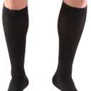 Truform 20-30 mmHg Compression Stockings for Men and Women, Knee High Length, Closed Toe, Black, (Large (1 Pair)