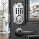 Keyless Entry Door Lock with Handle Set, App Control with Keypad Deadblot with Handle, LNDU 100 Codes Front Door Keyless Entry Lock, Anti-Peeping Password, Easy to Install