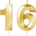 16 Birthday Candles,16th Birthday Decorations for Girls Boys,Sweet 16 Cake Topper Party Decorations,Number Candles for Birthday Cakes