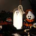 Halloween Decor Light Up Ghost in Dome Cloche Lighted Ghost for Home Mantel Tabletop Party Holiday Table Centerpieces Indoor Decorations