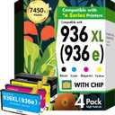 936XL 936 9125e Ink Cartridges Combo Pack: Replacement for HP 936e 936 Ink Cartridges for HP Printers OfficeJet Pro 9125e 9120e 9730e 9130 9135e 9122e 9128e 9110b 9120b 9130b 9130e