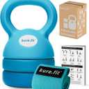 Adjustable Kettlebell | 5 lb - 12 lb | Kettlebell Weights Set for Home Gym | Full-Body Workouts, Strength Training, Weight Loss | Fabric Booty Band | Beginners & Women (Teal)