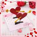 YanJie 2pcs Valentines Day Hair Clips for Girls Glitter Heart Clip with Springs Red Hair Accessories for Women Cupid Accessories Cute Hairpin (Red Gold Small)