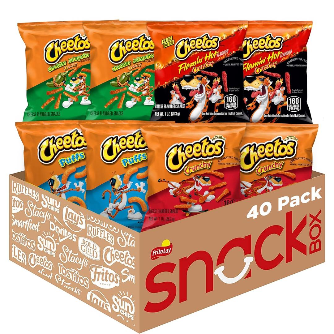 Cheetos Cheese Flavored Snacks, Variety Pack, (Pack of 40) (EXP 12/30/25)