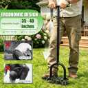 Bigwish Adjustable Lawn Aerator Tool with Rebound Spring 16 Sharp Metal Spikes Soil Aerator with Ergonomic T-Handle & Wide Foot Plate, Heavy Duty Yard Lawn Aerator for Garden Lawn Care