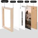 KINLINK 6x8 Picture Frame Natural, Solid Wood Frames with Acrylic Plexiglass for Pictures 4x6 with Mat or 6x8 without Mat, Tabletop and Wall Display Photo Frame, Set of 4