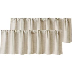WOSIBO 2 Pack Burlap Window Valances 16" x 56" Farmhouse Style Window Treatment Decor Curtains Rod Pocket Valances for Kitchen/Living Room (White)