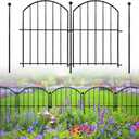 Decorative Garden Fence 21in x26ft, 26 Pack Rustproof Metal No Dig Fence Animal Barrier for Dog, Arched Flower Bed Edging Ornamental Wire Border Panel Fencing for Yard Patio Outdoor Decor (26 Panels-17in(H)x26ft(L))