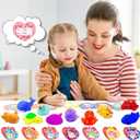 2 x 28 Pack Valentines Day Gifts for Kids ,Mochi Squishy Toys Filled Hearts Box with Valentine Cards Classroom Prizes Exchange Gifts Prizes Valentine Party Favors Valentines Day Gifts for Kids Boy Girl