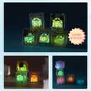 Glow in The Dark Figure, Square Cat Series Blind Box (5 Figures per Box) Random Style Action Figure Cute Blind Bag Collectible Toys - Mini Figures Mystery Box for Cat Lovers Birthday Gift & Desk Decor