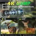 Trail Camera Sends Pictures to Cell Phone, 60MP 4K Game Camera 0.1s Trigger, Solar Trail Camera with 5200mAh Battery, IP66 Waterproof with 32GB SD Card, Trail Cam for Outdoor Wildlife Detection