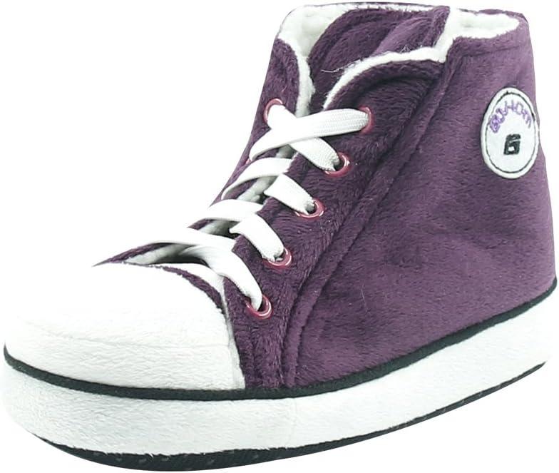 Women Warm Indoor Slipper Boots Women's Winter Anti-Slip Ankle Booties Slip On Fur Lined House Shoe (10-11, Dark Purple White)