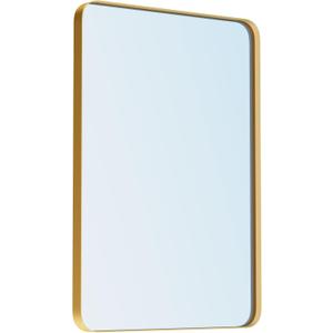 VocalStar 18 x 26 Inch Gold Bathroom Mirror for Wall, Metal Framed Rounded Rectangle Vanity Mirror, 1/4-inch Shatterproof Glass | Ultra-Flush Hanging