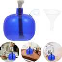 GLEAVI Refillable Glass Oil Lamp 2.75 Inch Borosilicate Round Liquid Oil Candle for Indoor Use Home Decor Ambient Lighting