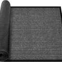 MYFAMIREA Commercial Floor Mat 3' x 16' Extra Large Front Door Industrial Rug Heavy Duty Brush Step Entrance Mat Weather Utility Rug with Non Slip Rubber Backing Low Profile for Entryway,Charcoal Grey