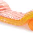 FUNBOY Giant Inflatable Luxury Clear Rainbow Dual Chaise Lounger Pool Float, Transparent Pink, Orange and Yellow Material, Perfect for a Summer Pool Party