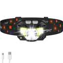 LHKNL Headlamp Flashlight, Lumen Ultra-Light Bright LED Rechargeable Headlight with White Red Light, 1-Pack Waterproof Motion Sensor Head Lamp,8 Modes for Outdoor Camping Running Hiking Fishing