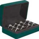 Ring Storage Boxes for Multiple Rings, Compact and Stylish Travel Jewelry case, Portable Small jewelry Organizer Box Tray Gift for Women, Girl(Green)