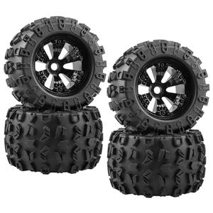 Acekeeps 4-Pack 1/8 Monster Truck Tires 3.8 Tires Mounted 17mm Hex Solid 6-Spoke Wheels OD 170mm for 1/8 Arrma 6S Traxxas Summit ERveo Redcat HPI JLB Cheetah RC Off-Road Car (Front and Rear)