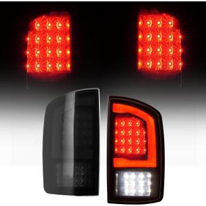1 Pcs WonVon Premium LED Tail Lights Compatible for 2002-2006 Dodge Ram 1500/2003-2006 Dodge Ram 2500 3500, Matte Black Housing & Smoked Lens Rear Brake Light Replace CH2800147, CH2801147