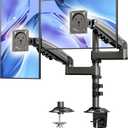 HUANUO 17-32 Inch Dual Monitor Stand, Gas Spring Dual Monitor Mount, Monitor Stand 2 Monitors, Ergonomic Adjustable Tilt/Swivel/Rotate, Weight Max 19.8 lbs, VESA 75/100mm