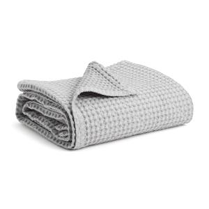 Simka Rose Cotton Soft Breathable Waffle Swaddle Blanket - Baby Receiving Blanket for Nursery, Stroller & Crib - Unisex Neutral 36x36 Inch (Grey)