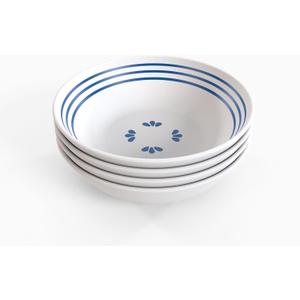 TervisHome Melamine Bowls - Set of 4 | MediterraBlue Collection | Durable Stoneware-like Quality, Dishwasher Safe, Perfect for Indoor and Outdoor Use