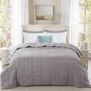 Globon Summer Down Blanket King Size, Extra Lightweight Comforter/Duvet Insert for Hot Sleepers, Noiseless & Extra Soft, 12 Ounce Fill Weight, Grey