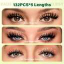 KEYYOU Flaunt Lash Clusters Kit Flora D Curl Natural Lashes 144pcs Lash Extension Kit 8-18mix Lash Clusters Fluffy Lashes with Ultra-Thin Soft Band with Remover Waterproof Bond and Seal(F01 Kit)