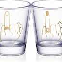 Bride and Groom Glasses 2 Pieces Ring Finger Wedding Funny Bride Wine Glass 2 oz Mr and Mrs Engagement Gifts Stemless for Newlyweds Couples(Classic,1.93 Inch) (Gold)