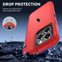 SunStory Compatible with iPhone 14 Pro Case with HD Screen Protector, 3-Layer Heavy Duty Full-Body Cover,3 in 1 Hybrid Protective Case for iPhone 14 Pro 6.1",Red
