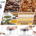 Electric Herb Grinder 200W Powerful Fast Grinding for Dry Spices Flower Buds with Brush, Easy On/Off One-Touch Push Button Powder Grinder Perfect For Herbs, Spices, Nuts, Grains and Coffee Beans