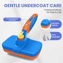 Self Cleaning Shedding Brush - 5-in-1 Professional Pet Grooming Kit Skin Friendly Grooming Tool for Dogs, Cats, and Puppies, Deshedding and Hair Removal for Long and Short Haired Pets,Blue-Orange