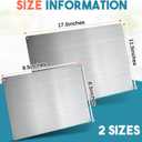 MorningRo 2 Pack Magnetic Board for Wall for Magnets 17.5" x 11.5" and 9.5"x 6.5" Stainless Iron Plate with Back Adhesive Mounting Screws for Bulletin Board Magnets Spice Jar Wall Fridge Display