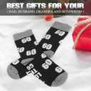 Men Fun Crews Socks for 40th 50th 60th Birthday Gifts, Men Funny Black Crew Cotton Socks (One Size)