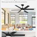 Fanbulous 52 Inch Ceiling Fans with Lights and Remote, Reversible 6 Blades, Dimmable, 3000K-6000K Adjustable, Outdoor Ceiling Fans for Patios, Large Ceiling Fan for Indoor or Covered Outdoor, Black