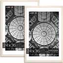 24x36 Large Picture Frame for Wall, Vertical or Horizontal Wall Hanging Large Poster Frame for Photo and Posters, Poster Frame 20x30 with Mat 24x36 Without Mat (Natural)