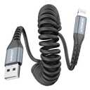 SUNGUY Coiled USB A to Lightning Cable, 5FTExtendable: 1.3-3.3FT MFi Certified iPhone Charger CarPlay Cable for iPhone 14/13/12/11 Pro Max/XS MAX/XR/XS/iPad/iPod