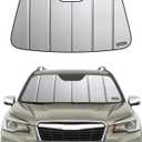 Pigenius Windshield Sunshade for Subaru Forester 2019-2021 Eyesight, Premium Grey Leather Finish