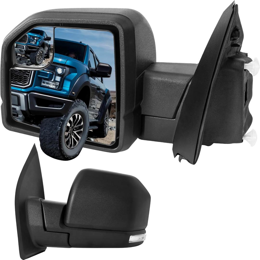 For Ford F150 Side Mirror Replacement Fits F150 Left Driver Side Mirror | Fits Ford F150 2015 2016 2017 2018 2019 2020 Side View Mirror | 6 PINS | FO1320556 | w/Heated Turn Signal Light